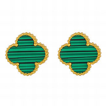 18K gold plated Stainless steel  "Four-leaf clover" earrings, Intensity