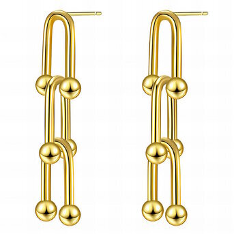 18K gold plated Stainless steel earrings, Intensity