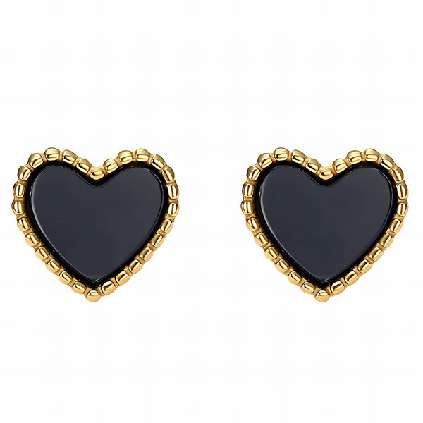 "Hearts" Earrings, 18K Gold Plated Steel
