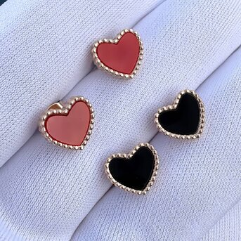 18K gold plated Stainless steel  "Hearts" earrings, Intensity