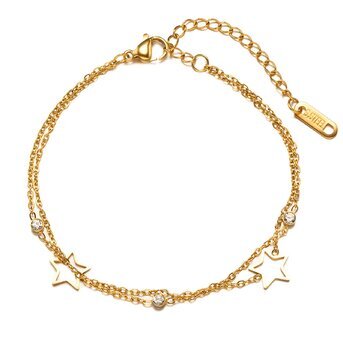 18K gold plated Stainless steel  "Stars" bracelet, Intensity