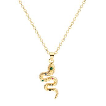 18K gold plated Stainless steel  "Snake" necklace, Intensity