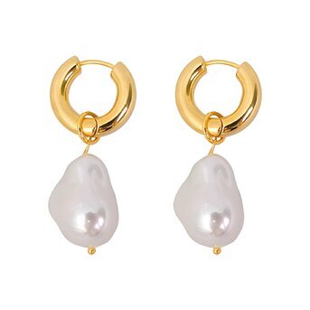 18K gold plated Stainless steel earrings, Intensity