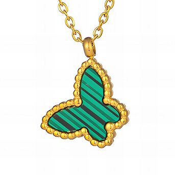 18K gold plated Stainless steel  "Butterfly" necklace, Intensity