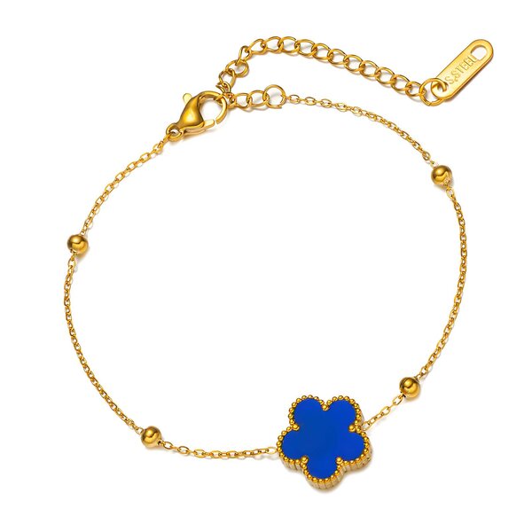 "Flower" PVD Gold-Plated Steel Bracelet - Intensity