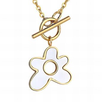 18K gold plated Stainless steel  "Flower" necklace, Intensity