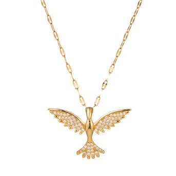 18K gold plated Stainless steel  "Bird" necklace, Intensity