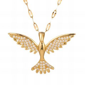 18K gold plated Stainless steel  "Bird" necklace, Intensity