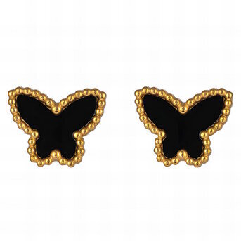 18K gold plated Stainless steel  "Butterflies" earrings, Intensity