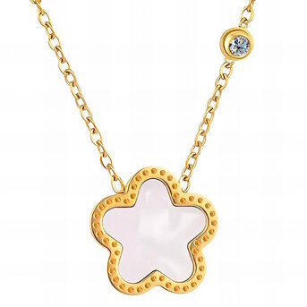 18K gold plated Stainless steel  "Flower" necklace, Intensity