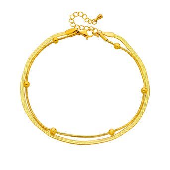 18K gold plated Stainless steel anklet, Intensity