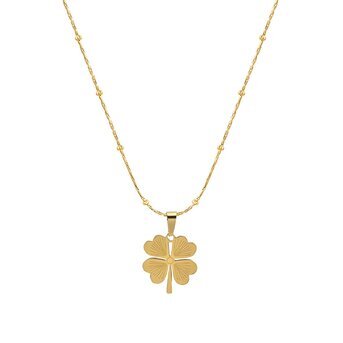 18K gold plated Stainless steel  "Clover" necklace, Intensity