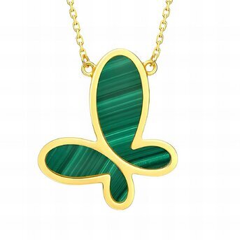 18K gold plated Stainless steel  "Butterfly" necklace, Intensity