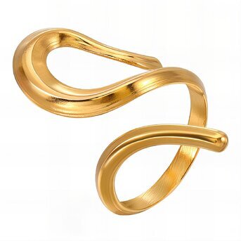 18K gold plated Stainless steel finger ring, Intensity