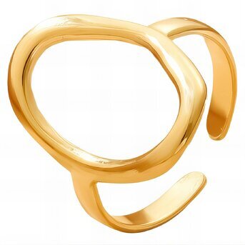 18K gold plated Stainless steel  "Letter "O"" finger ring, Intensity