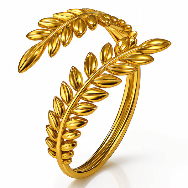 "Leafs" Ring, 18K Gold Plated Steel