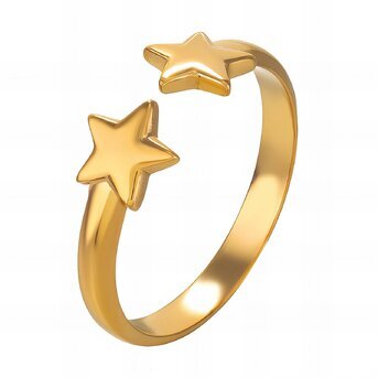 18K gold plated Stainless steel  "Stars" finger ring, Intensity