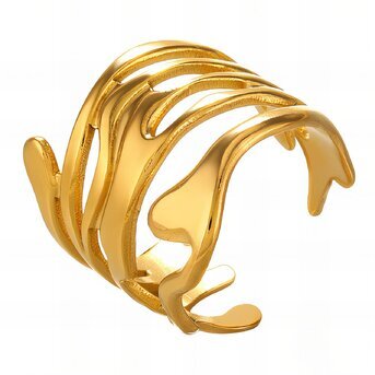 18K gold plated Stainless steel finger ring, Intensity