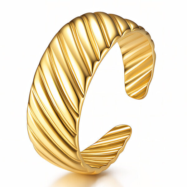 Ring, 18K Gold Plated Steel