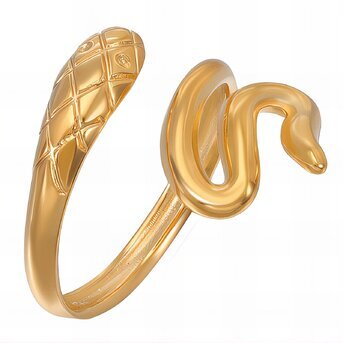 18K gold plated Stainless steel  "Snake" finger ring, Intensity