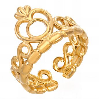 18K gold plated Stainless steel  "Heart" finger ring, Intensity