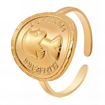 18K gold plated Stainless steel finger ring, Intensity