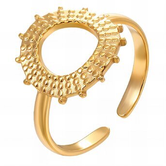 18K gold plated Stainless steel  "Sun" finger ring, Intensity