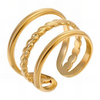 18K gold plated Stainless steel finger ring, Intensity