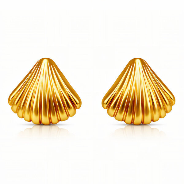 "Seashells" Earrings, 18K Gold Plated Steel
