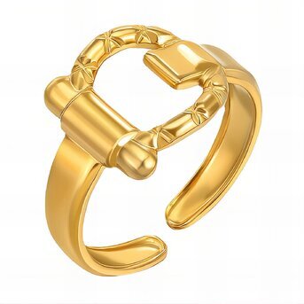 18K gold plated Stainless steel finger ring, Intensity