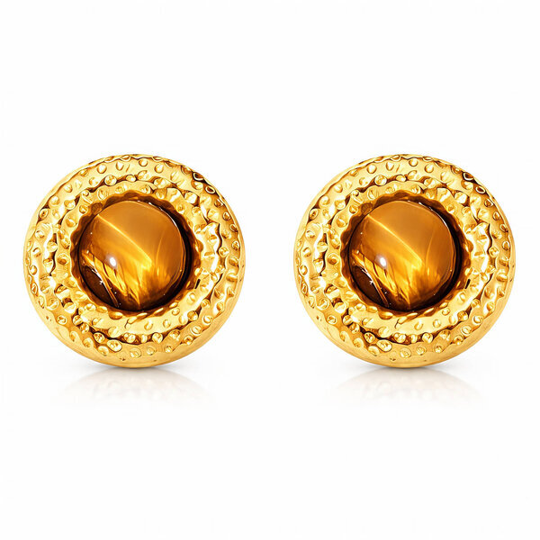 "Flowers" Earrings, 18K Gold Plated Steel