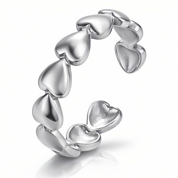 "Hearts" Ring, Stainless Steel