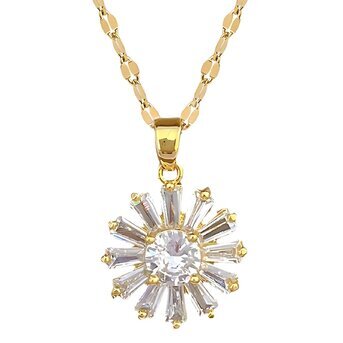 18K gold plated  "Flower" necklace, Intensity