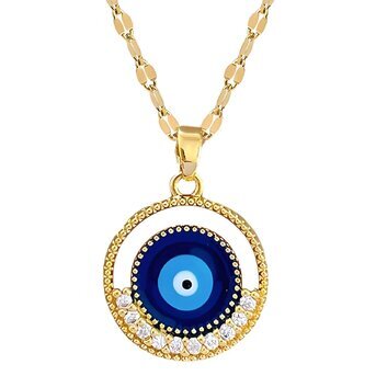 18K gold plated  "Evil Eye" necklace, Intensity