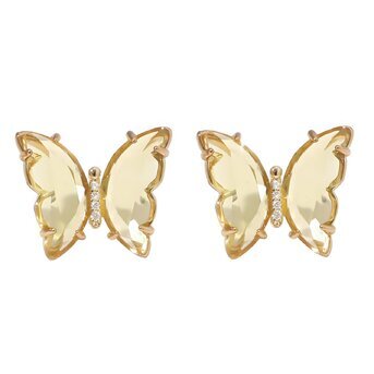 18K gold plated Brass  "Butterflies" earrings, Intensity