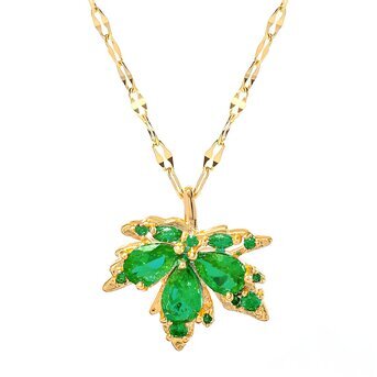18K gold plated  "Leafs" necklace, Intensity