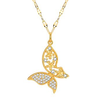 18K gold plated  "Butterfly" necklace, Intensity