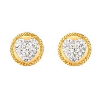 18K gold plated Stainless steel  "Heart" earrings, Intensity
