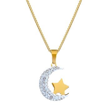 18K gold plated Stainless steel  "Crescent" necklace, Intensity