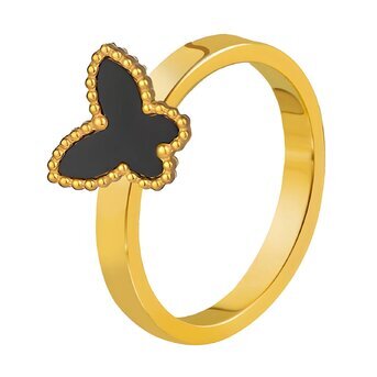 18K gold plated Stainless steel  "Butterflies" finger ring, Intensity
