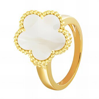 18K gold plated Stainless steel  "Flower" finger ring, Intensity