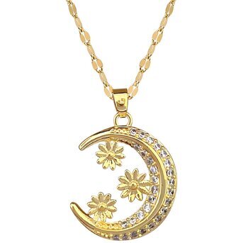 18K gold plated  "Crescent" necklace, Intensity