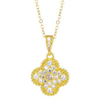 18K gold plated  "Four-leaf clover" necklace, Intensity