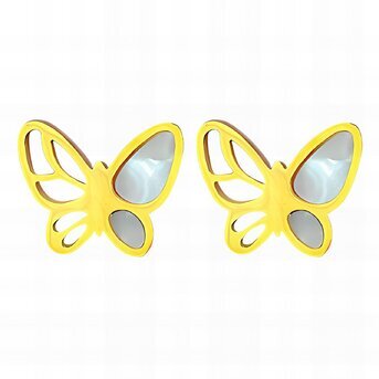 18K gold plated Stainless steel  "Butterfly" earrings, Intensity