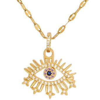 18K gold plated  "Evil Eye" necklace, Intensity