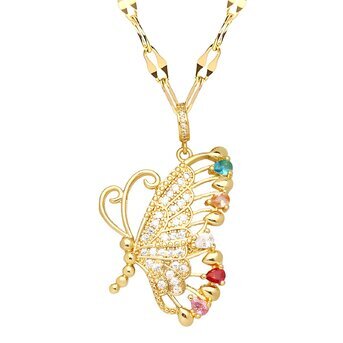 18K gold plated  "Butterfly" necklace, Intensity