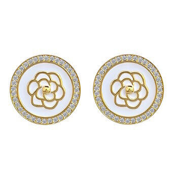 18K gold plated Brass  "Flower" earrings, Intensity