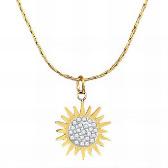 18K gold plated Stainless steel  "Sun" necklace, Intensity