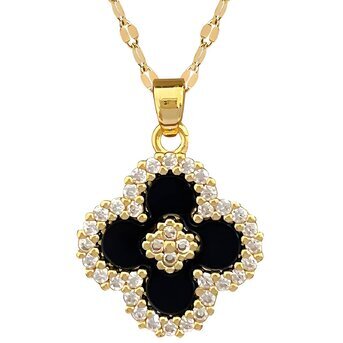 18K gold plated  "Four-leaf clover" necklace, Intensity