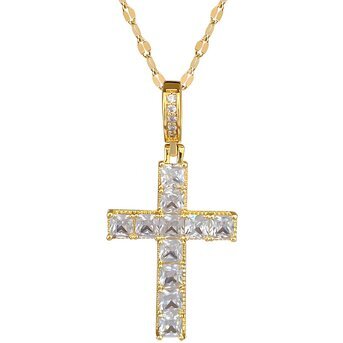 18K gold plated  "Crosses" necklace, Intensity